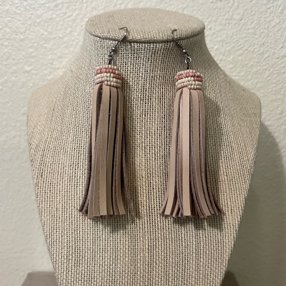Noonday Collection Fair Trade Pirouette Earrings in Blush Pink